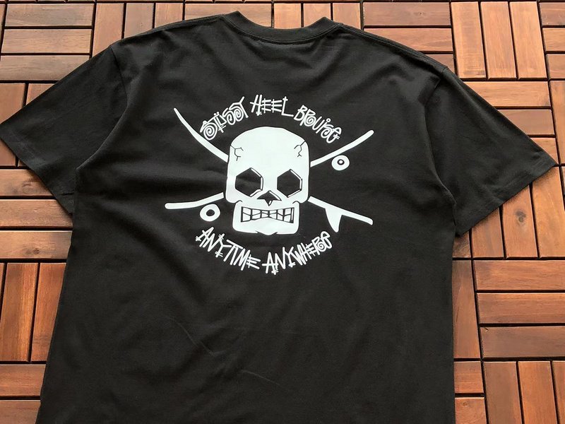 Футболка Stussy Skull With Inscriptions "Black" фото № 3