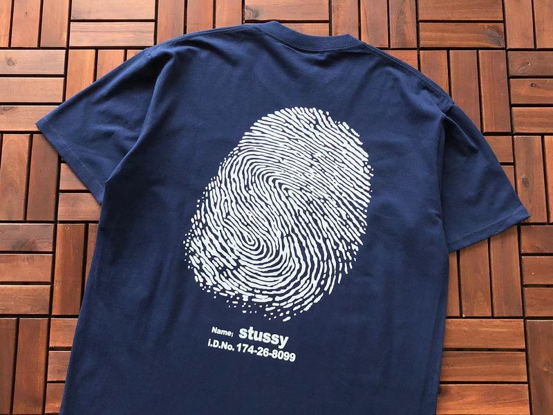 Футболка Stussy Big Fingerprint "Blue" фото № 2