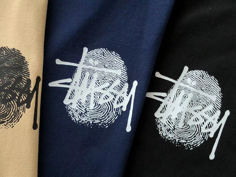 Футболка Stussy Big Fingerprint "Blue" фото № 3