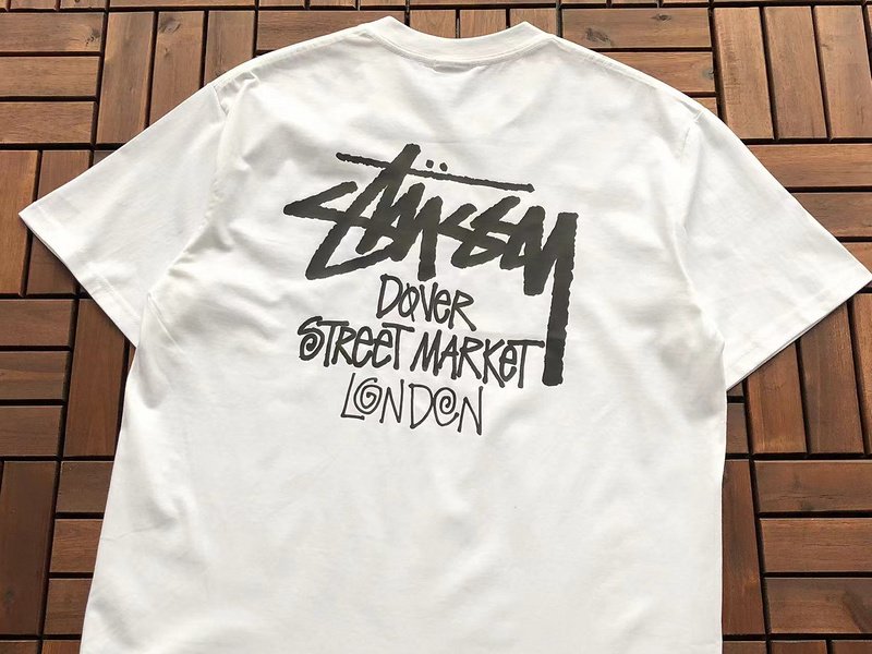 Футболка Stussy Plain Inscription Dover Street Market London "White" фото № 2