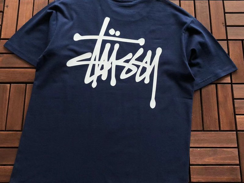 Футболка Stussy Big Logo Inscription With Dots "Blue" фото № 2