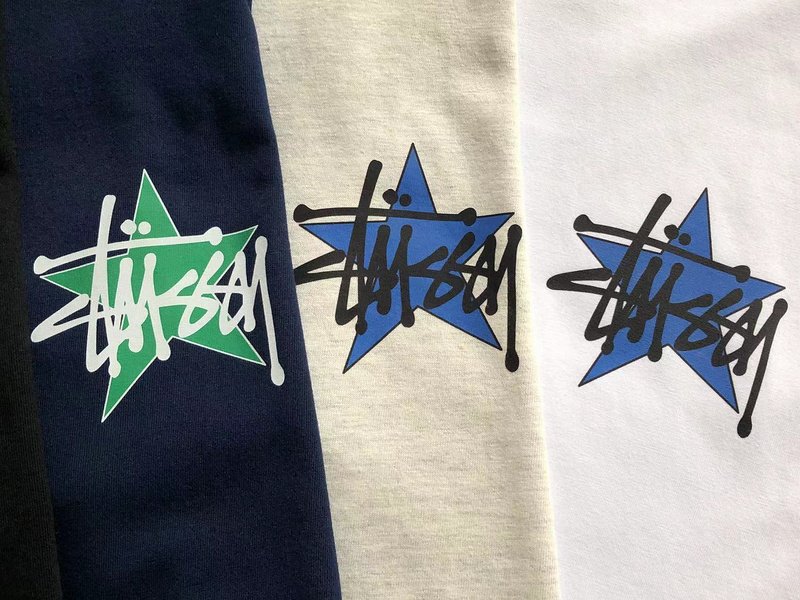 Футболка Stussy Big Star With Lettering Back "Blue" фото № 4