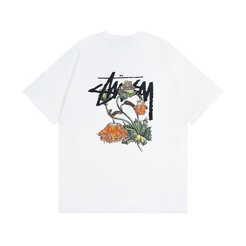 Футболка Stussy Withered Flowers "White" фото № 2