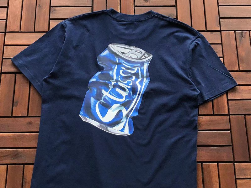 Футболка Stussy Crumpled Can Print "Blue" фото № 4