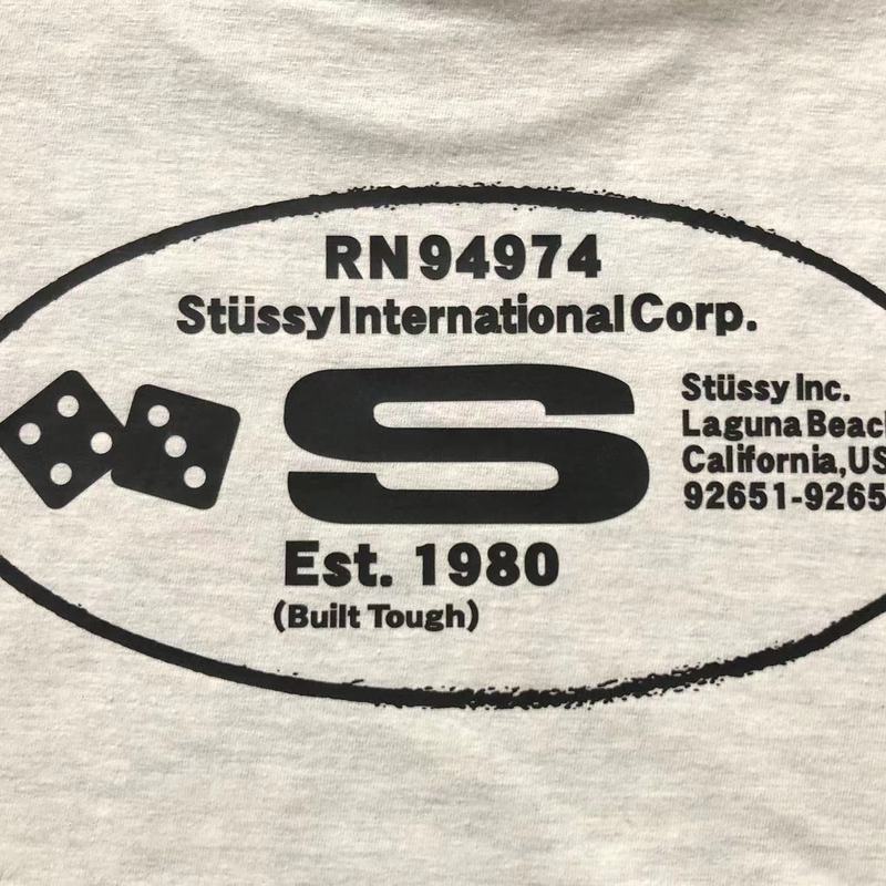 Футболка Stussy Lettering And Playing Cubes In Oval "Beige" фото № 3