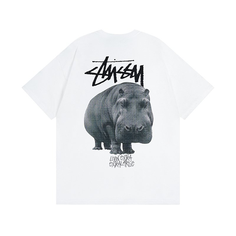 Футболка Stussy With A Hippo Print "White" фото № 6