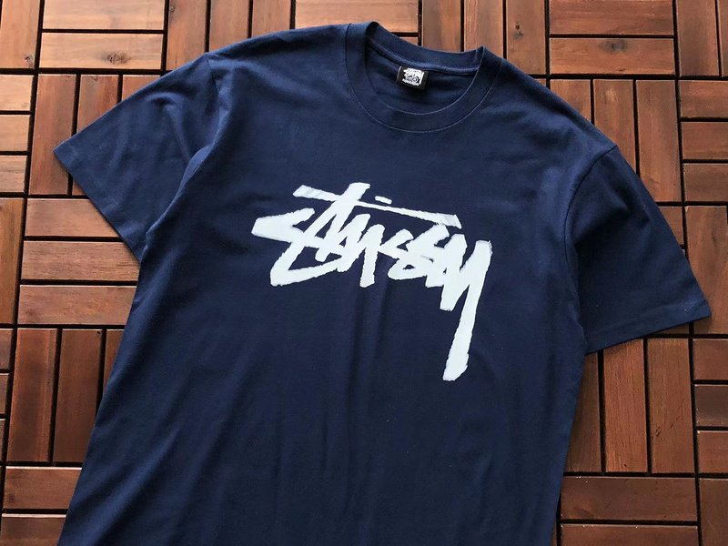 Футболка Stussy Wide Logo Lettering Front "Blue" фото № 2