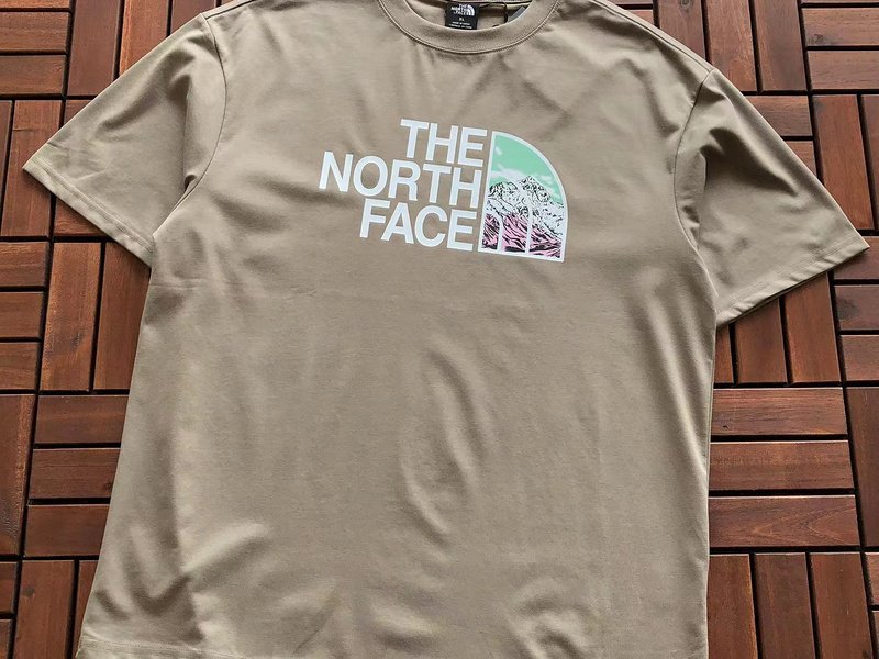Футболка The North Face Logo With Small Mountain Print "Green" фото № 2