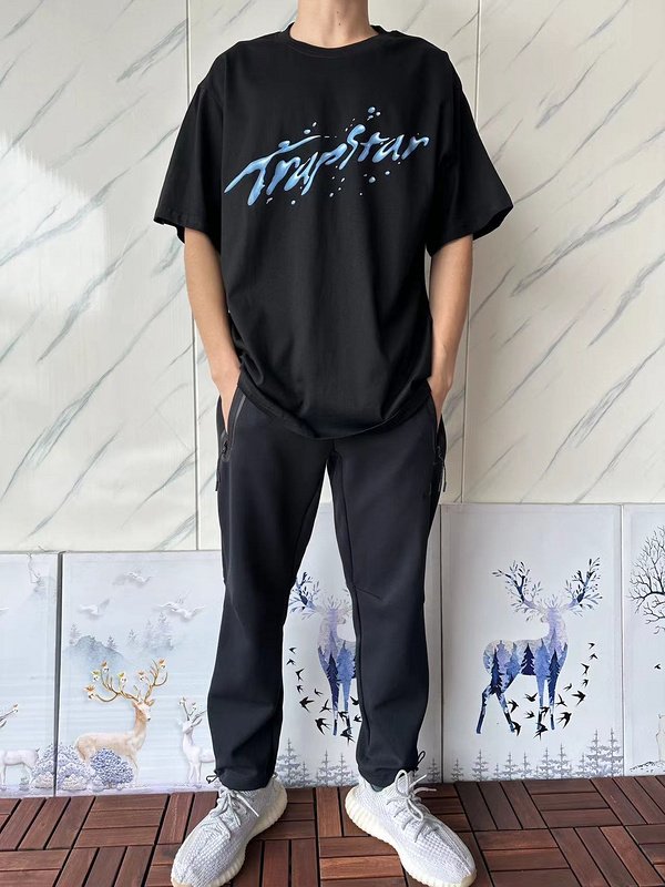 Футболка Trapstar Water Logo Inscription With Drops "Black" фото № 8