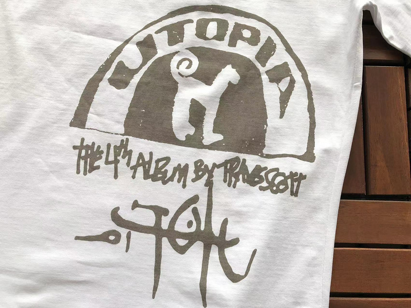 Футболка Travis Scott Astroworld Spot With Front Inscription And Cat Print Back "White" фото № 6