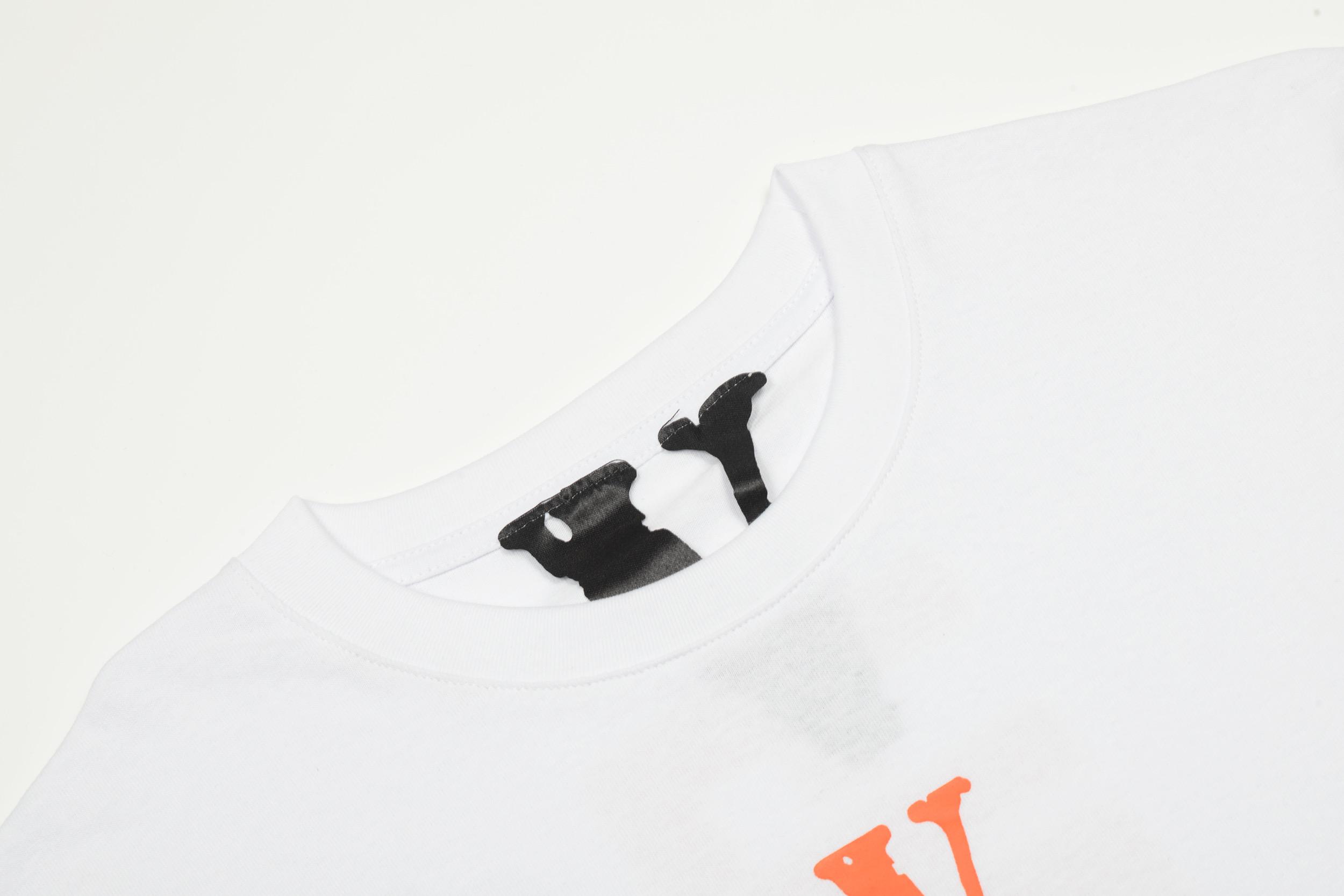 Футболка Vlone Orange Logo Friends "White" фото № 4