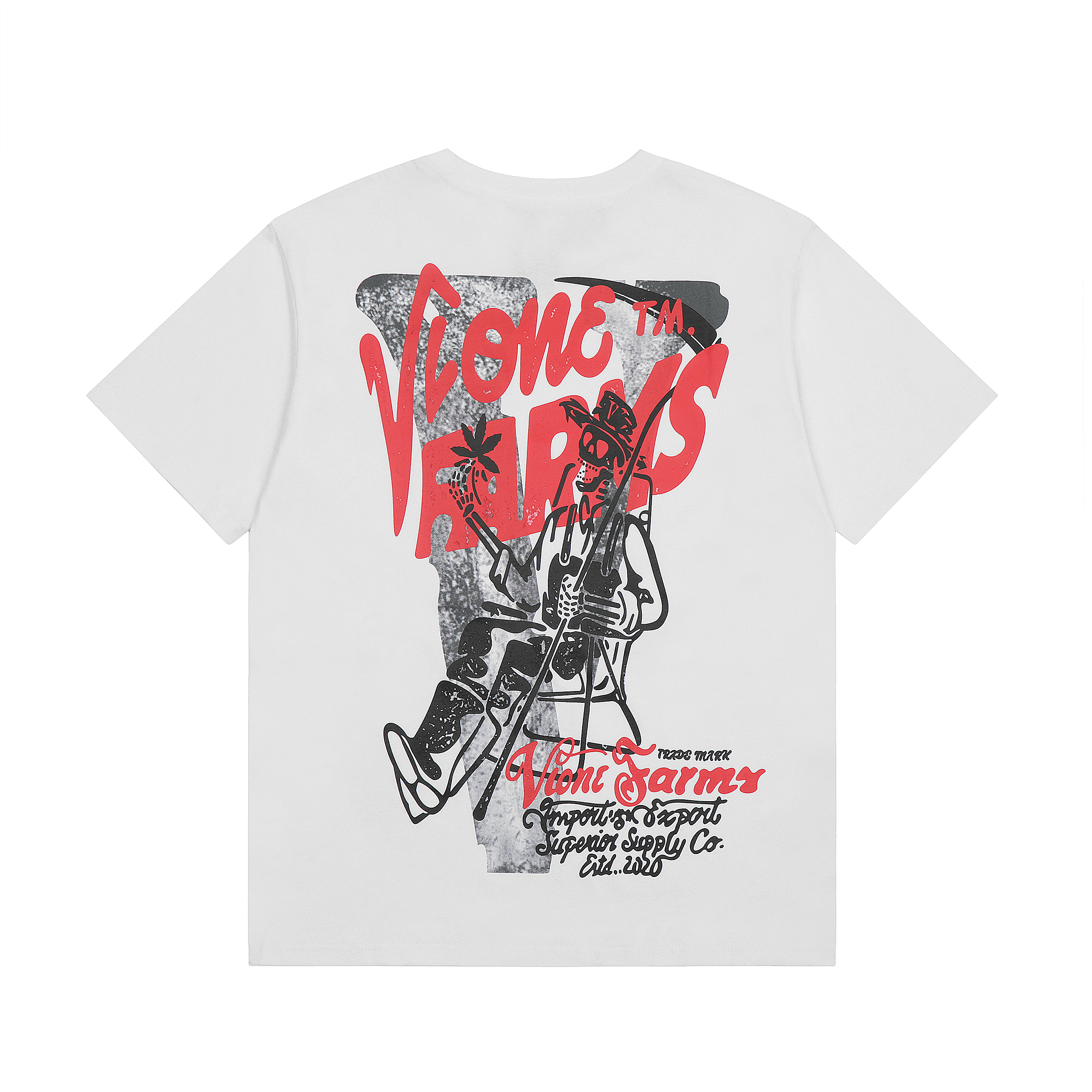 Футболка Vlone TM Skeleton Farms "White" фото № 2