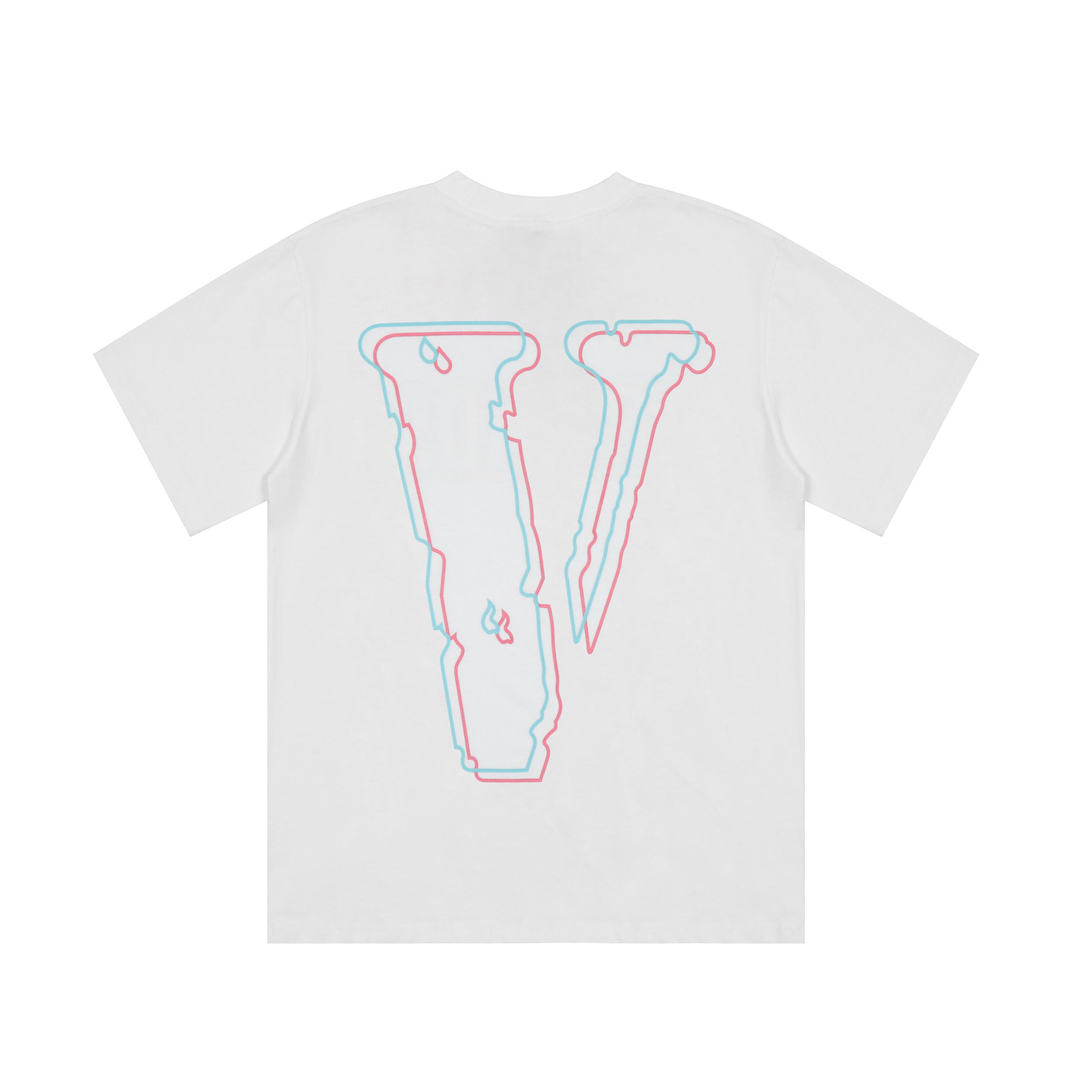 Футболка Vlone V-Friends Red-Blue-Blur "White" фото № 2