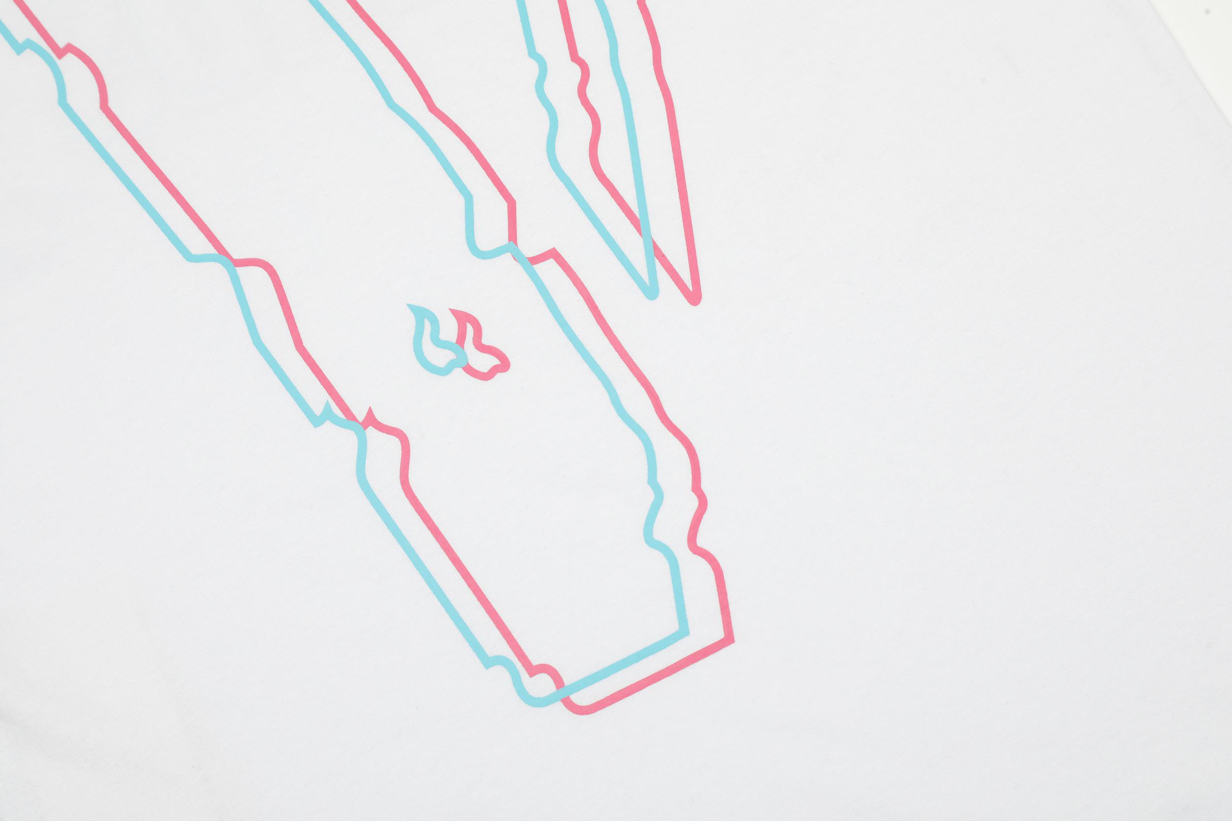 Футболка Vlone V-Friends Red-Blue-Blur "White" фото № 8