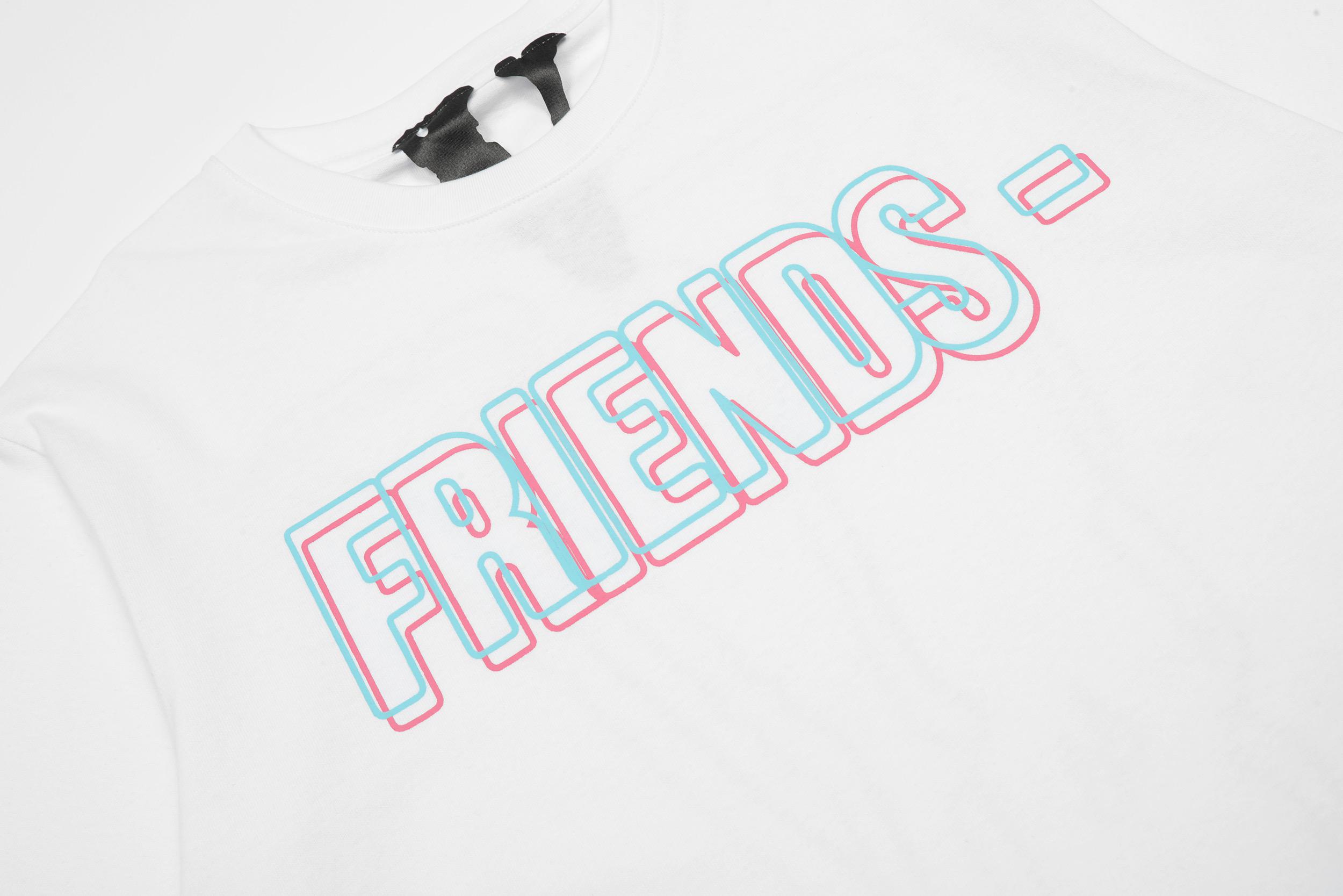 Футболка Vlone V-Friends Red-Blue-Blur "White" фото № 5