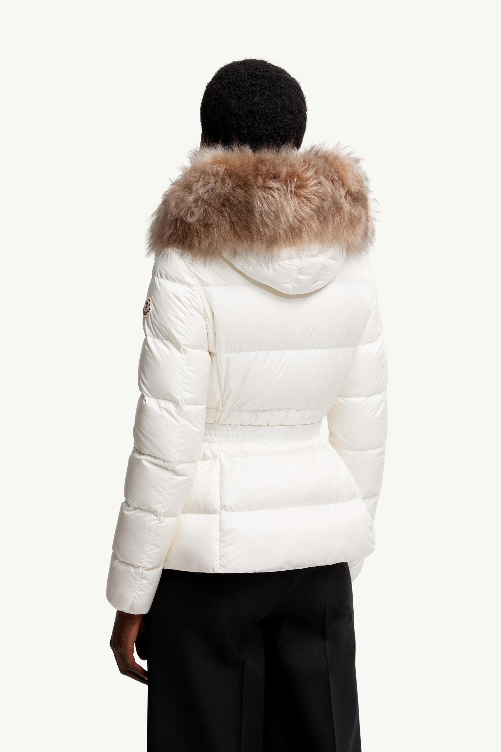 Пуховик Moncler Boed Hooded Shearling-Trimmed "White" фото № 4