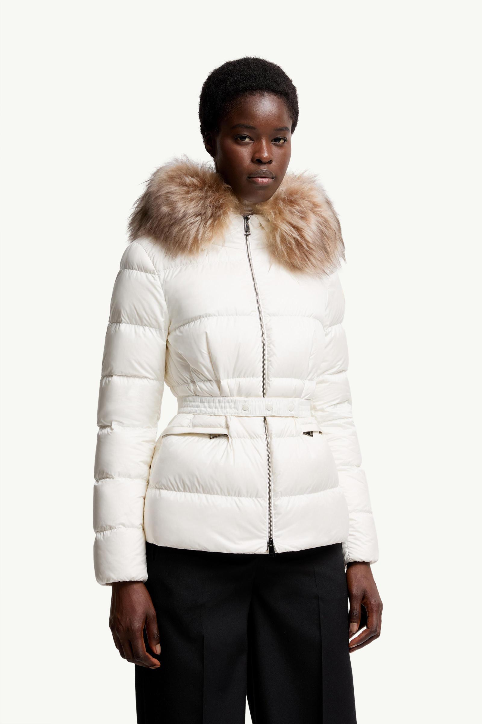 Пуховик Moncler Boed Hooded Shearling-Trimmed "White" фото № 3