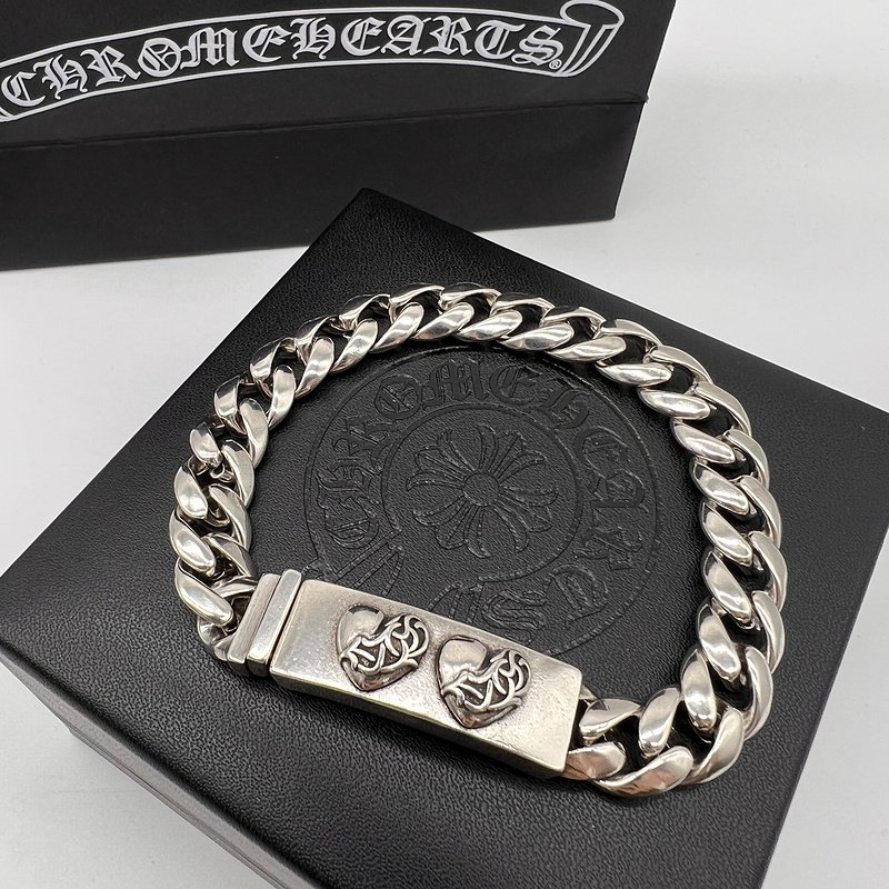 Браслет Chrome Hearts With Badge Heart "Silver" фото № 2