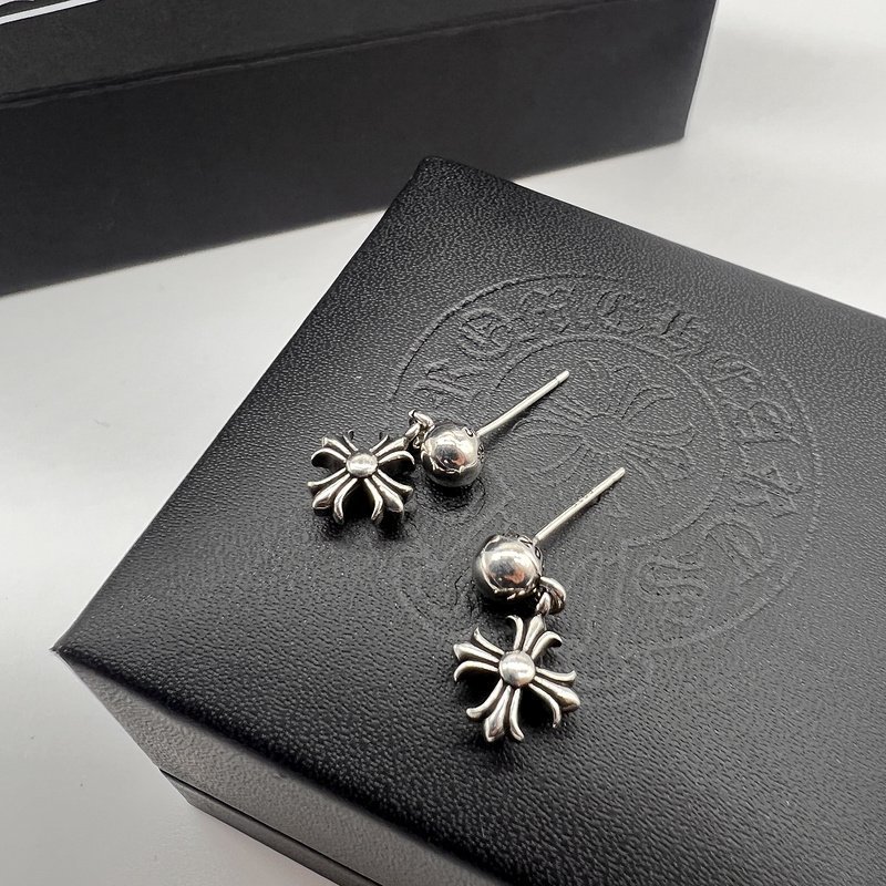 Серьги Chrome Hearts Branded With Beads "Silver" фото № 2