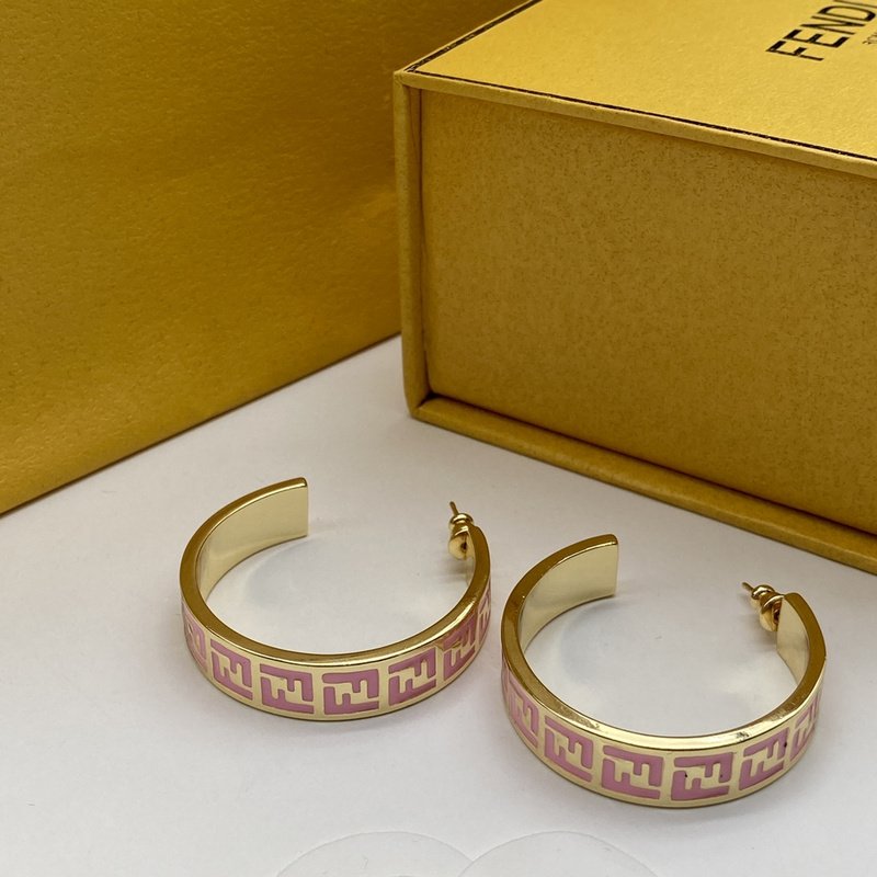 Серьги Fendi Semicircle With Repeating Logo "Gold" фото № 2