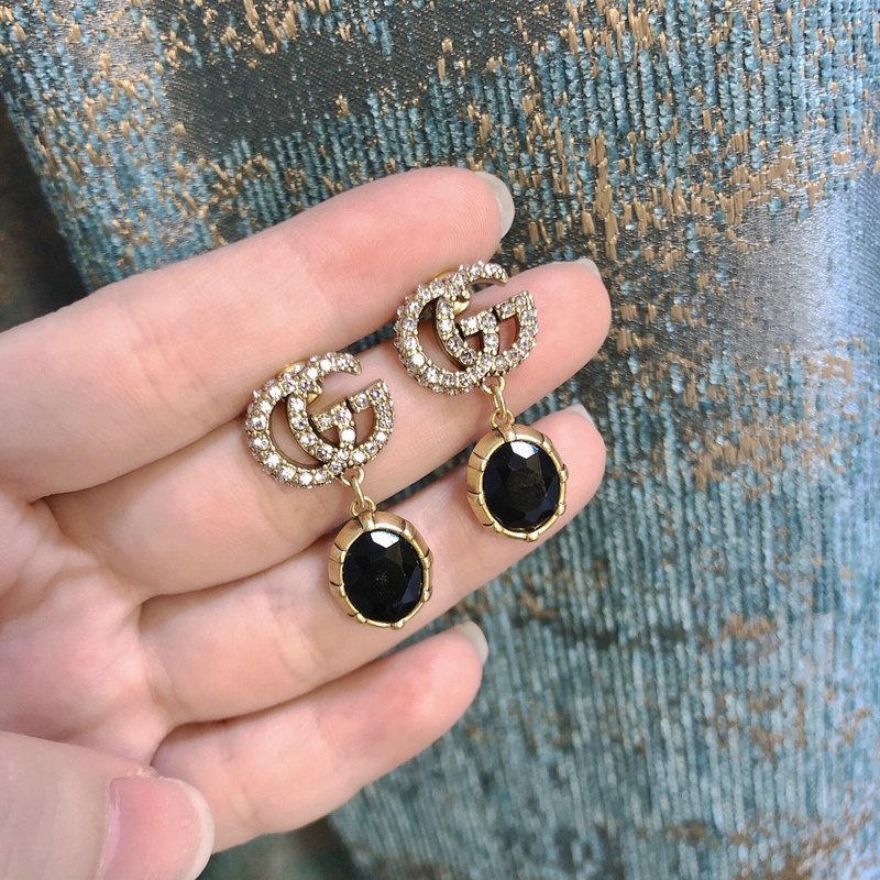 Серьги Gucci With Gem "Black" фото № 4