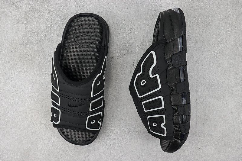 Nike Air More Uptempo Slide "Black/White" фото № 6
