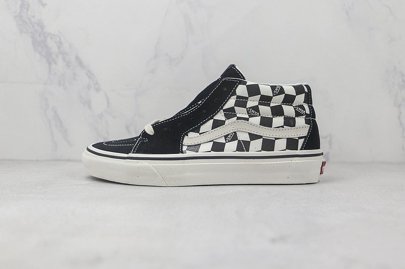 Vans SK8-Mid "Black/Marshmallow/Checkboard" фото № 2