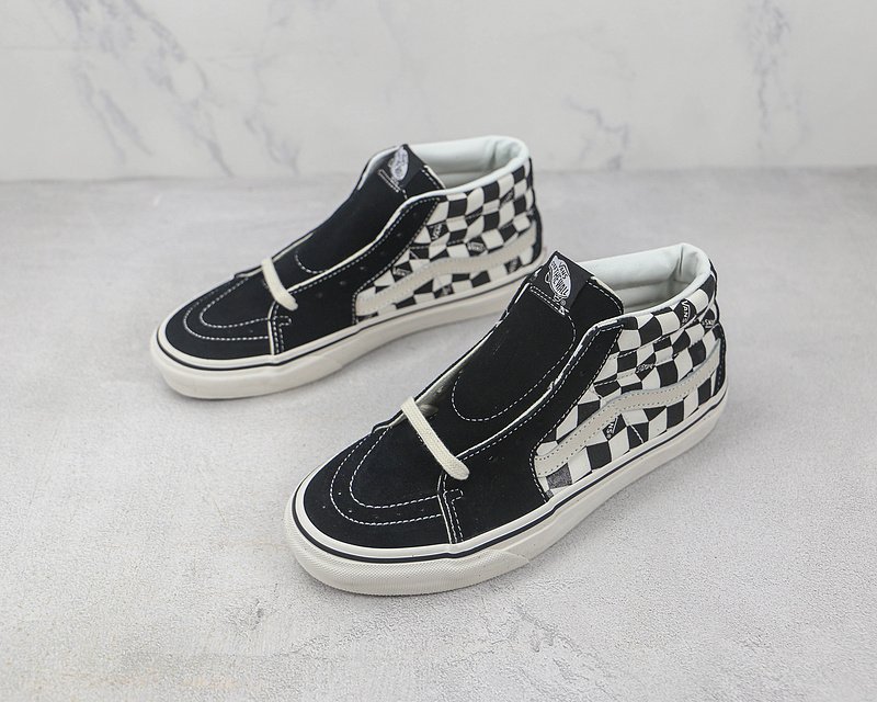Vans SK8-Mid "Black/Marshmallow/Checkboard" фото № 5