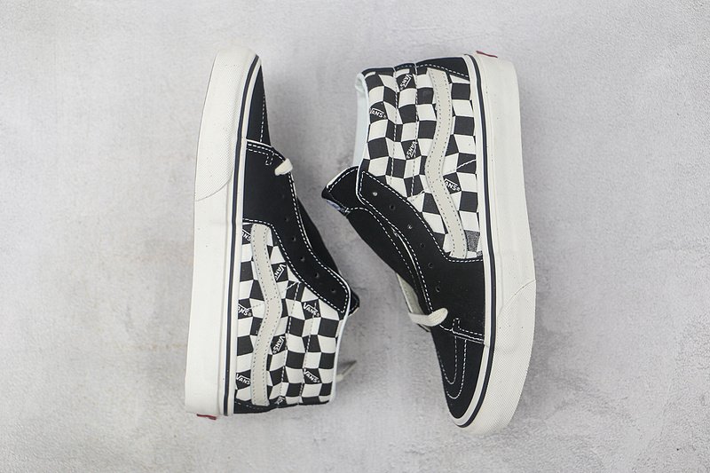 Vans SK8-Mid "Black/Marshmallow/Checkboard" фото № 6