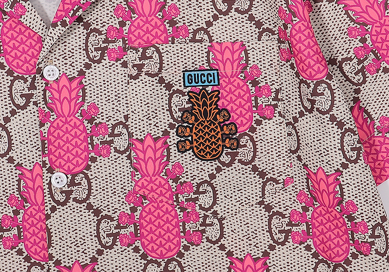 Рубашка Gucci With Pineapples "Pink" фото № 6