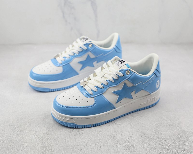 A Bathing Ape Bape Sta Patent Leather “White/Blue” фото № 5