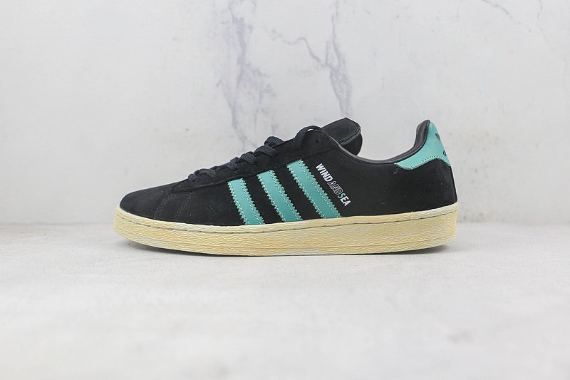 Atmos x Wind and Sea x Adidas Campus 80s "Core Black/Blue" фото № 2