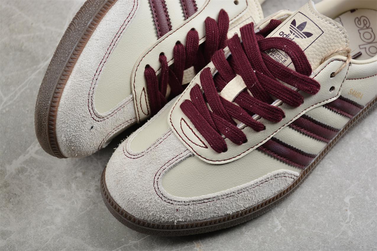 Adidas Samba OG "Wonder White Maroon" фото № 7