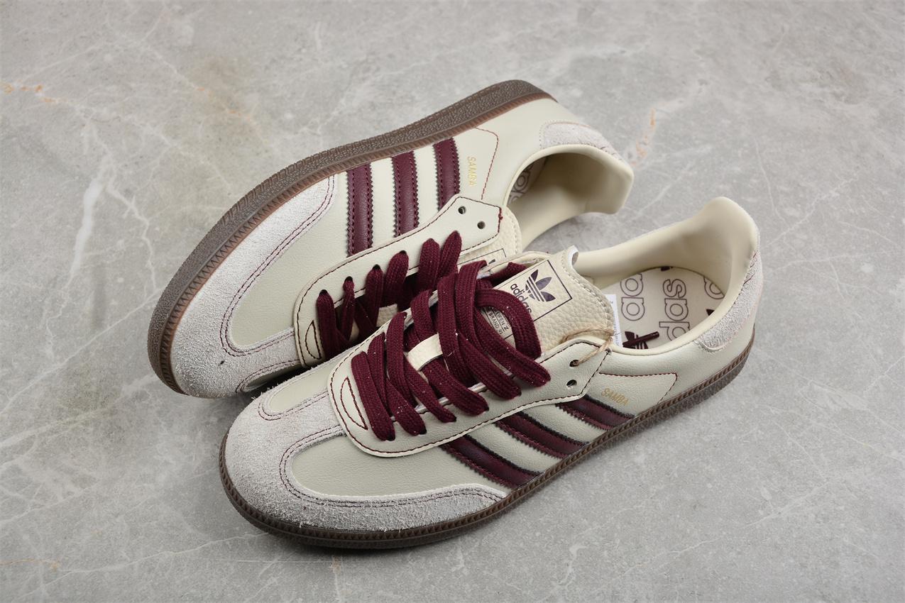 Adidas Samba OG "Wonder White Maroon" фото № 6