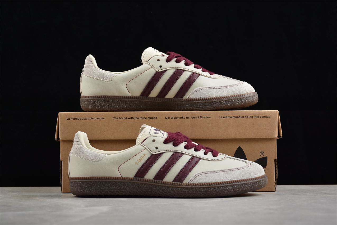 Adidas Samba OG "Wonder White Maroon" фото № 9