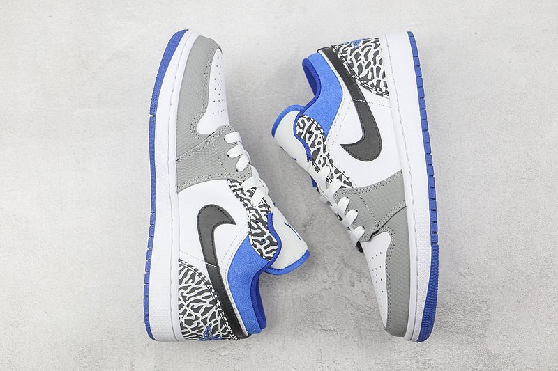 Air Jordan 1 Low SE "White/Grey-True Blue-Black" фото № 7