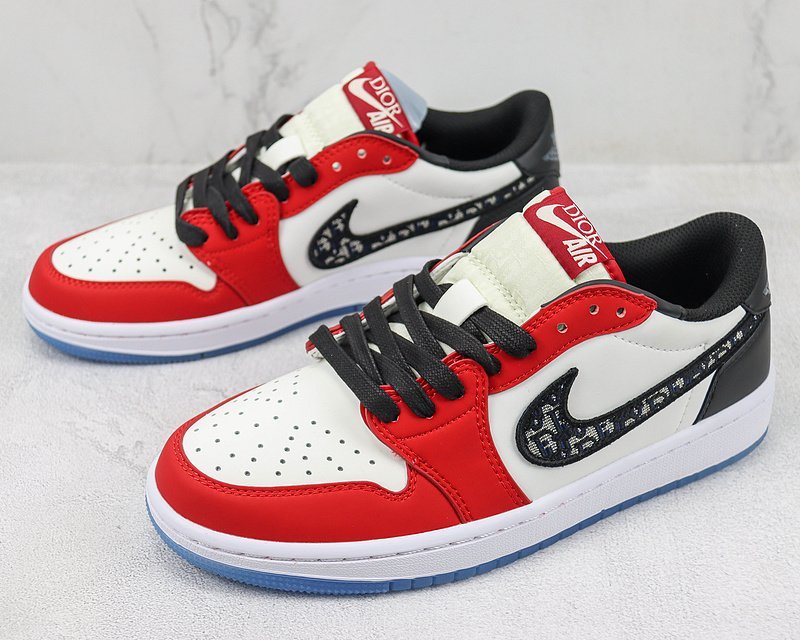 Dior x Air Jordan 1 Low "Dior/Red&Black" фото № 5