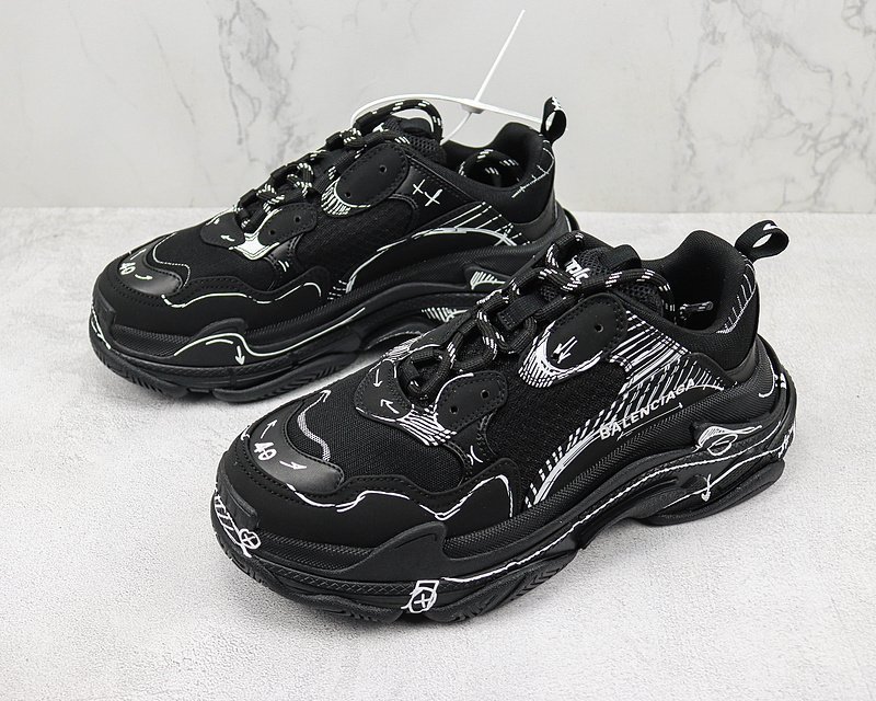 Balenciaga Triple S "Painted Black" фото № 5