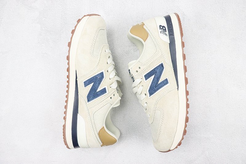New Balance 574 "Cream White/Blue/Beige" фото № 7