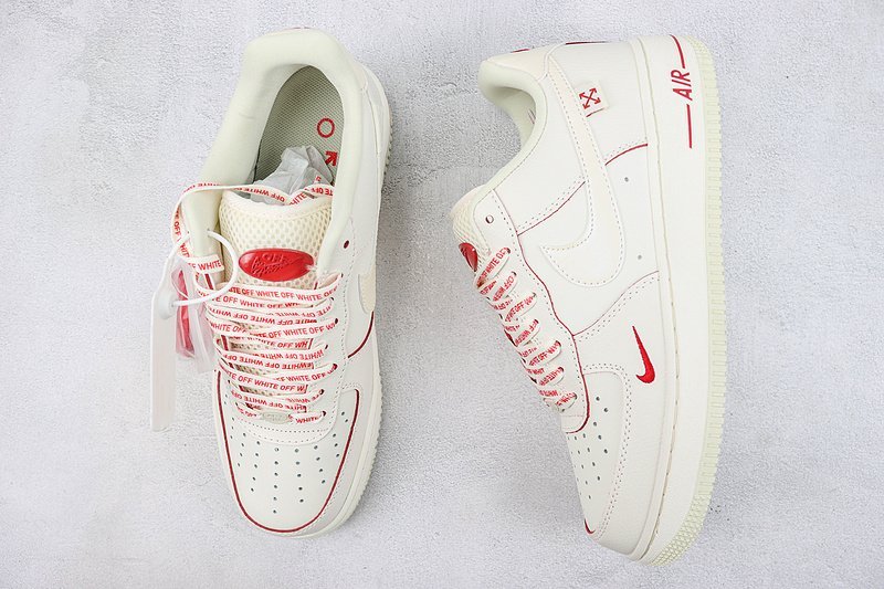 Off-White x Nike Air Force 1 Low "Cream White/Red" фото № 7