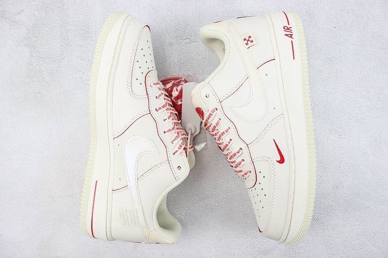 Off-White x Nike Air Force 1 Low "Cream White/Red" фото № 6