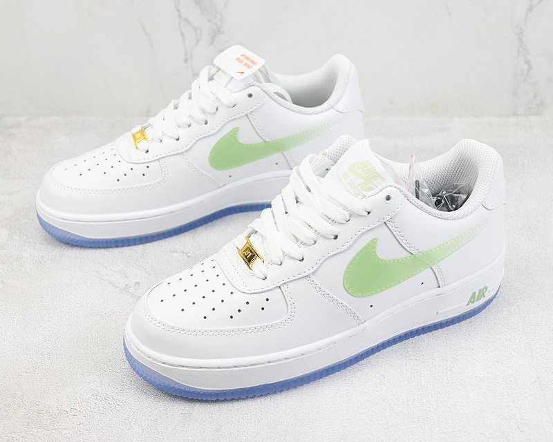 Nike Air Force 1 Low "White/Electric Green/Blue" фото № 5