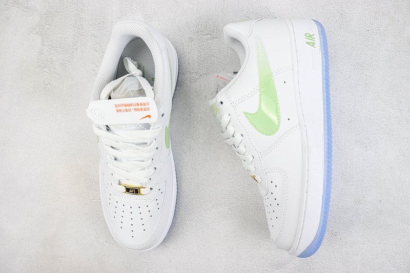 Nike Air Force 1 Low "White/Electric Green/Blue" фото № 7
