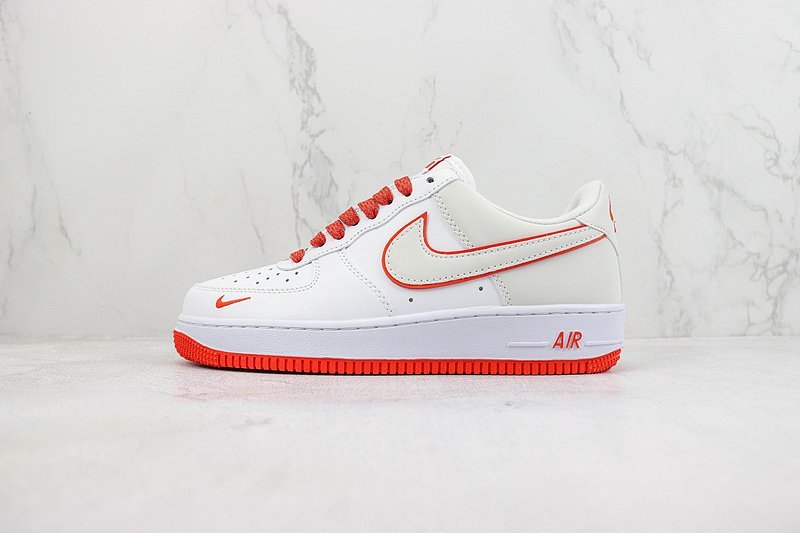 Nike Air Force 1 Low "White/Orange Red/Light Grey" фото № 2