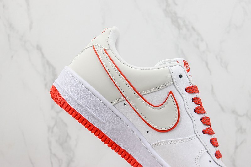 Nike Air Force 1 Low "White/Orange Red/Light Grey" фото № 3