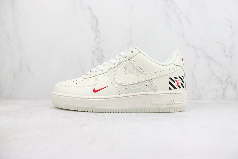 Louis Vuitton x Nike Air Force 1 Low "Red/Black Logo" фото № 2