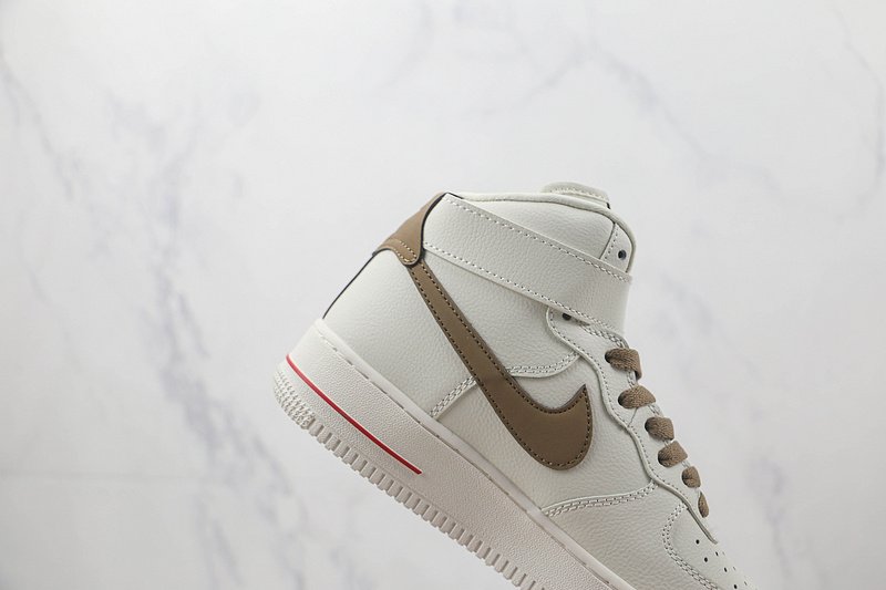Nike Air Force 1 High "Off White/Brown/Red" фото № 3