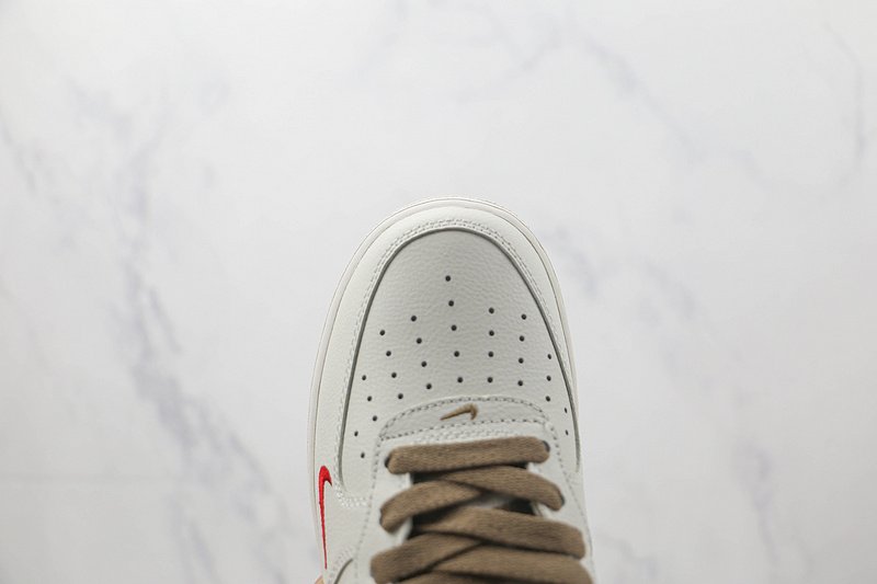 Nike Air Force 1 High "Off White/Brown/Red" фото № 4