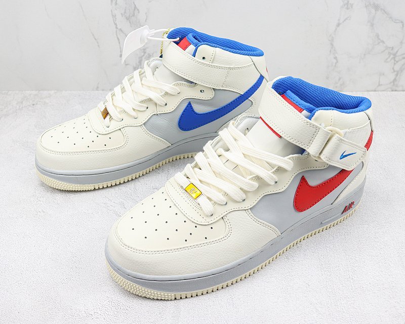 Nike Air Force 1 Mid "Wheat White/Grey/Blue" фото № 5