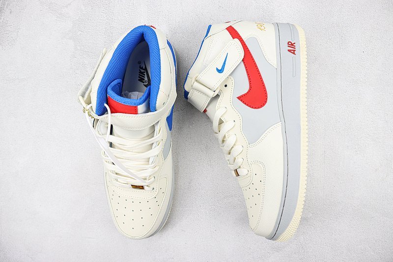 Nike Air Force 1 Mid "Wheat White/Grey/Blue" фото № 6